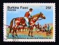 Postage stamp Burkina Faso 1985. Gauchos people, horseman Royalty Free Stock Photo