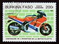 Postage stamp Burkina Faso, 1985. Honda Motorcyle