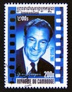 Postage stamp Cambodia, 2001. Gary Cooper portrait