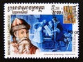 Postage stamp Cambodia, 2001. Johannes Gutenberg