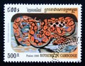 Postage stamp Cambodia, 1999, Rainbow Boa, Epicrates cenchria Royalty Free Stock Photo