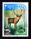 Postage stamp Cambodia, 1984. Red Deer Cervus elaphus