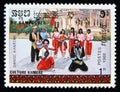 Postage stamp Cambodia 1988. Traditional Paons Dance Culture of the Khmer