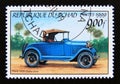 Postage stamp Chad 2000. 1928 Ford oldtimer car