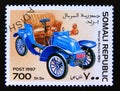 Postage stamp Cinderella 1997. George Bouton 1880 oldtimer car