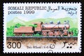 Postage stamp Cinderella 1999. Ten Wheel 4-6-0 steam locomotive train