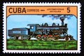 Postage stamp Cuba 1984. Antique Steam Locomotive