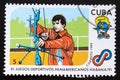 Postage stamp Cuba 1989, Archery contestant Royalty Free Stock Photo