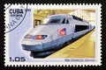 Postage stamp Cuba 2009. TGV France high speed locomotive Royalty Free Stock Photo
