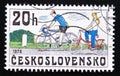 Postage stamp Czechoslovakia, 1979, Classic Bicycles, 1978