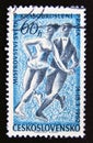 Postage stamp Czechoslovakia, 1962. Figure skaters sport