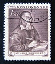 Postage stamp Czechoslovakia, 1952. Jan Amos Komensky portrait