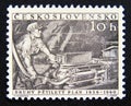 Postage stamp Czechoslovakia, 1956. Miner with drill