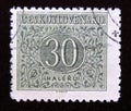 Postage stamp Czechoslovakia, 1954, New numbers drawing, 30