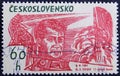 Post stamp printed in Czechoslovakia with German Titov