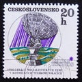 Postage stamp Czechoslovakia, 1970, Radar station