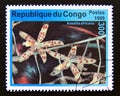 Postage stamp Congo Democratic Republic Brazzaville, 1999. Ansellia africana orchid flower