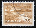 Postage stamp Denmark, 1964. Landscape, painting by R. Karup