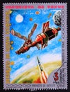 Postage stamp Equatorial Guinea, 1973. Skylab in orbit Royalty Free Stock Photo