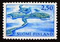 Postage stamp Finland, 1967. Arial view of punkaharju nature reserve