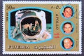 Post stamp Fujeira with rocket and astronauts apollo 11 mission