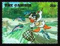 Postage stamp Gambia 1995. Chinook Tribe, Plateau Donald Duck
