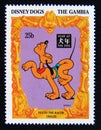 Postage stamp Gambia 1994. Disney Dogs Pluto the racer Royalty Free Stock Photo