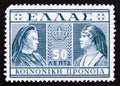 Postage stamp Greece, 1937. Queen Olga and Queen Mother Sophia portrait