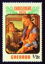 Postage stamp Grenada, 1974. Madonna and Child Painting Botticelli Royalty Free Stock Photo