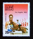 Postage stamp Guinea Bissau 1984. Horse Show Jumping Royalty Free Stock Photo