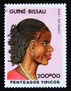 Postage stamp Guinea Bissau, 1989. Typical Traditional hairstyle