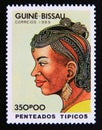 Postage stamp Guinea Bissau, 1989. Typical Traditional hairstyle