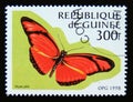 Postage stamp Guinea, 1998. Flambeau Dryas julia butterfly