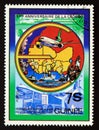 Postage stamp Guinea, 1982, map of the member countries