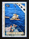 Postage stamp Guinea, 1980. 10th Anniversary Of The First Man On The Moon Royalty Free Stock Photo