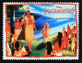 Postage stamp Guyana 1995. Chief Powhatan greeted by his People Royalty Free Stock Photo