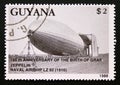 Postage stamp Guyana, 1988, Naval Airship LZ 92, 1916 Royalty Free Stock Photo