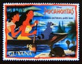 Postage stamp Guyana 1995. Pocahontas and Nakoma paddle Home