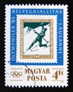 Postage stamp Hungary, Magyar, 1985. 1925, Alpine Skier Olympic Games