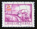 Postage stamp Hungary, Magyar 1973. Diesel mail train