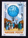 Postage stamp Hungary, Magyar, 1983. Dr. Menner`s air balloon, 1811 Royalty Free Stock Photo