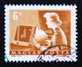 Postage stamp Hungary, Magyar 1964. Female Telex operator Royalty Free Stock Photo