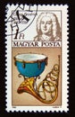 Postage stamp Hungary, 1985, Magyar. George Frideric Handel portrait Royalty Free Stock Photo