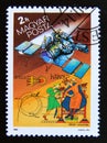 Postage stamp Hungary, Magyar, 1986. USSR Vega and Bayeaux tapestry detail