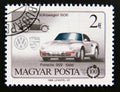 Postage stamp Hungary, Magyar, 1986. Volkswagen 1936 and Porsche 959
