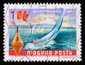 Postage stamp Hungary, 1968. Yachts at BalatonalmÃÂ¡di Royalty Free Stock Photo