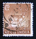 Postage stamp India, 1974. Chital, Axis Deer Axis axis
