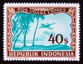 Postage stamp Indonesia, 1948. Special services Pos Udara Expres Royalty Free Stock Photo