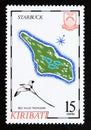 Postage stamp Kiribati, 1987. Starbuck Island, White tailed Tropicbird Phaethon lepturus