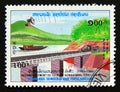 Postage stamp Laos, 1988. Communications, transports